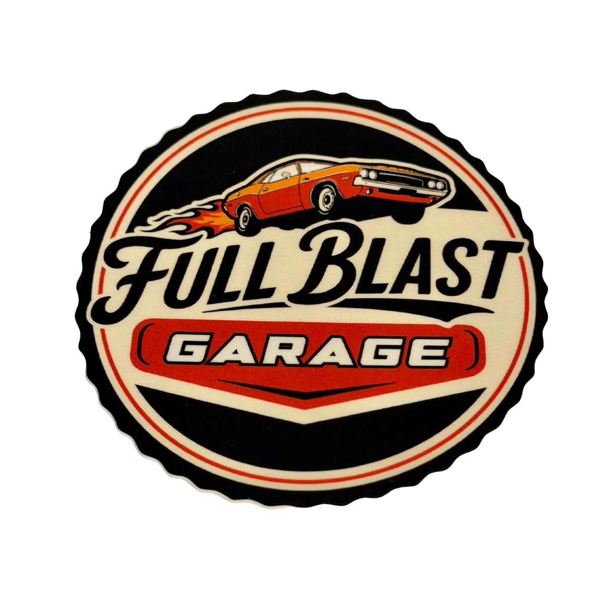 Full Blast Garage 4" Die-Cut Vinyl Sticker