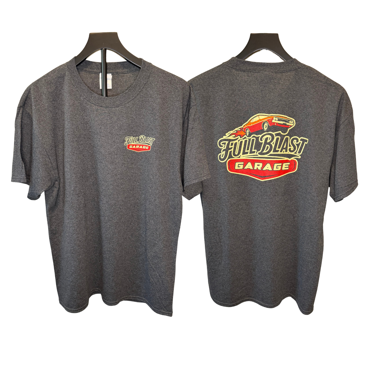 Full Blast Garage Classic Logo Tee - Black Heather