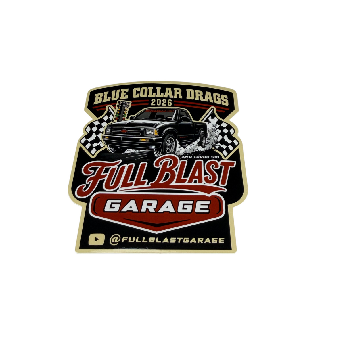 Turbo S10 Blue Collar Drags 2026 Sticker